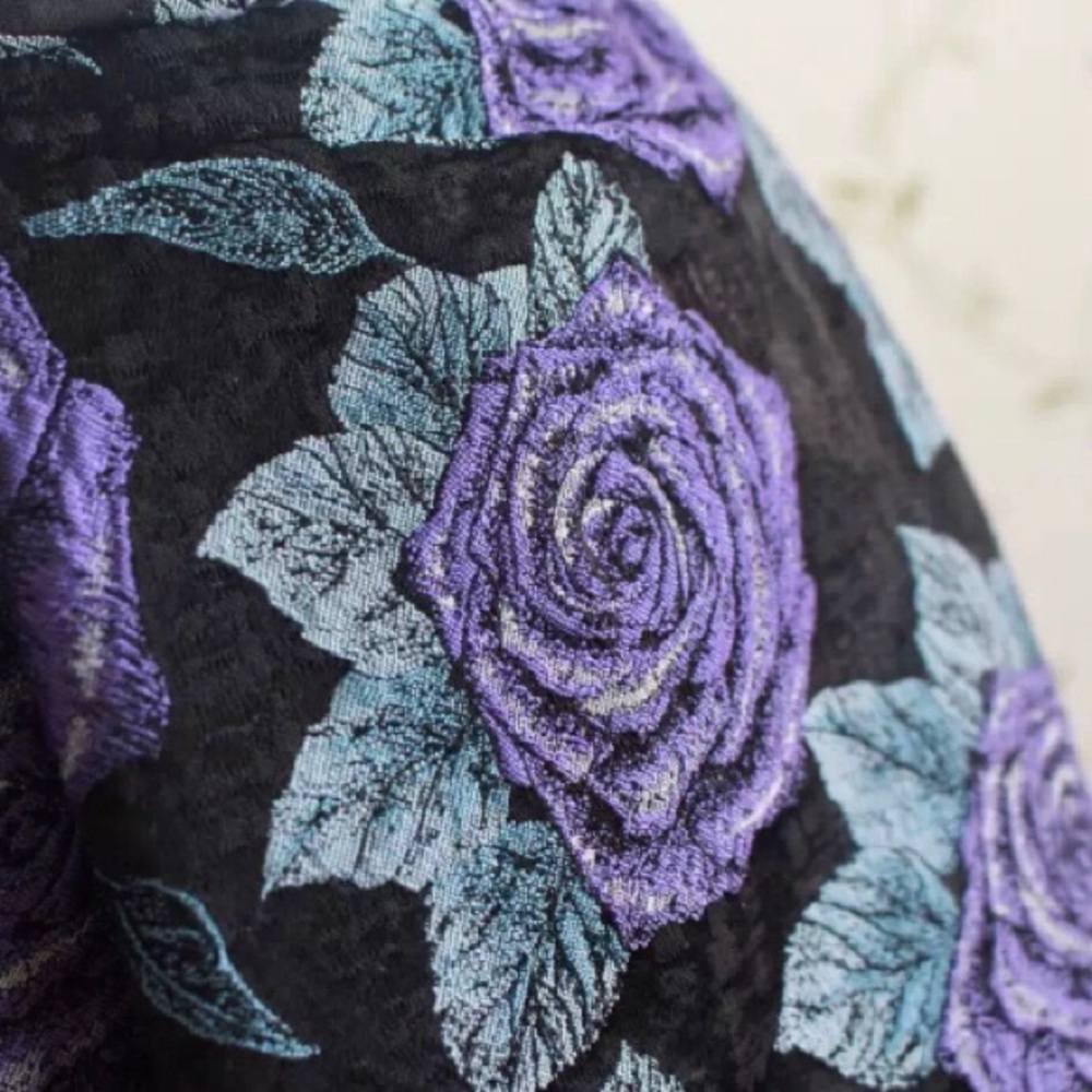 ✨Tailored blue rose jacquard embroidery mid skirt - Picture 2 of 3